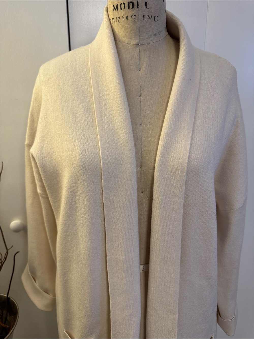Apricot Open-Front Longline Cardigan Sweater - Picture 2 of 5